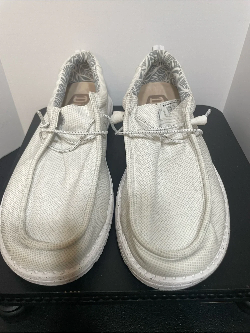 Hey Dude White Mesh Slip-On Loafers